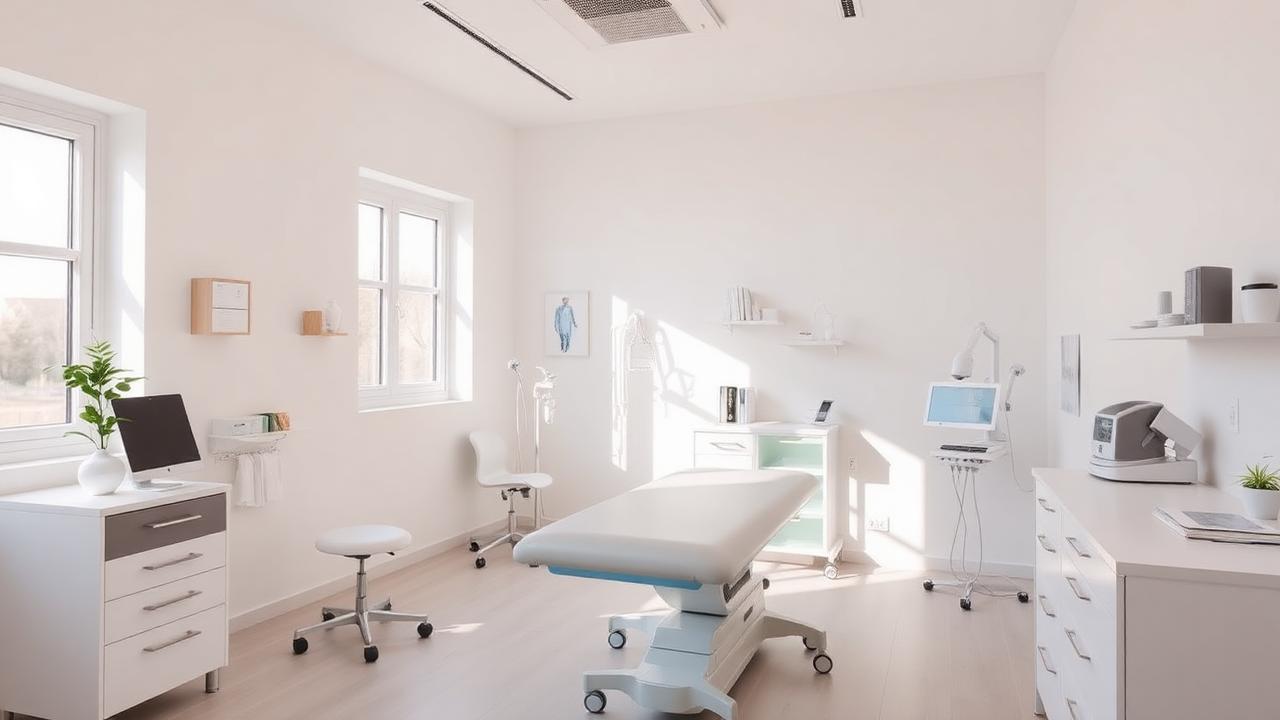 Modernes Behandlungszimmer einer Arztpraxis
