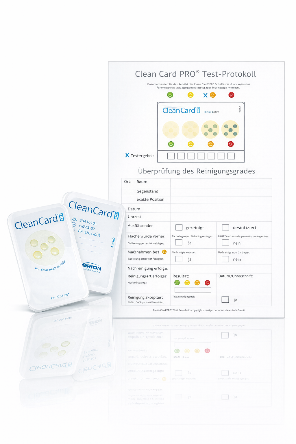 Clean Card PRO Test-Protokoll – Dokumentation des Reinigungsgrades