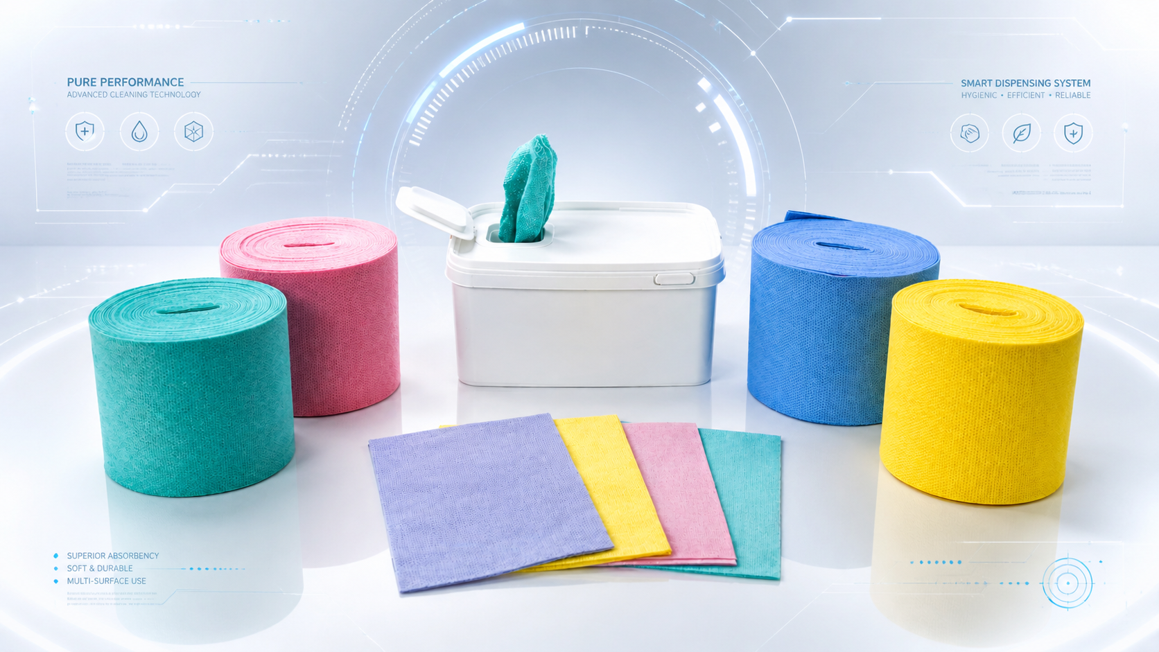 DESICURA MULTICOLOR Line – farbcodierte Einweg Desinfektionstextilien