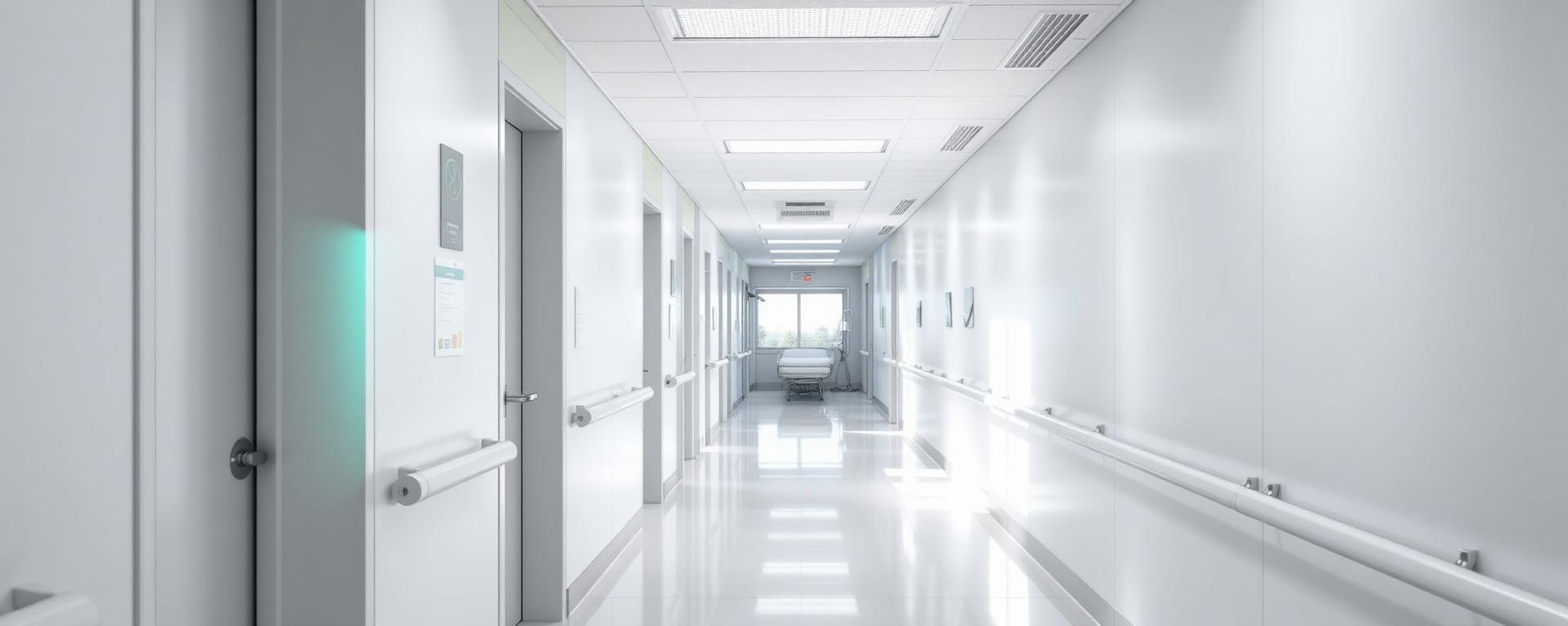Krankenhauskorridor mit Hygienezonen