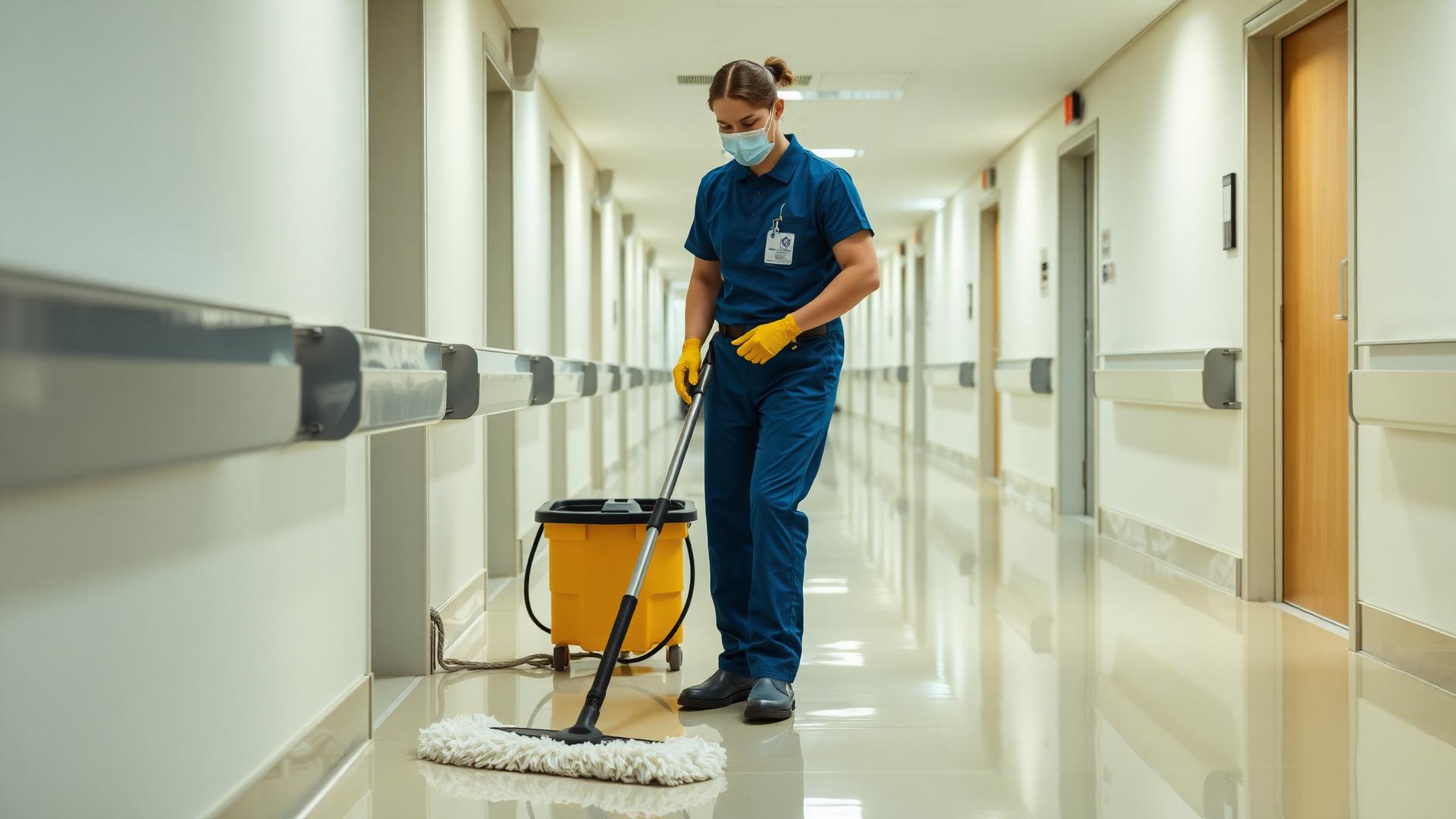 Professionelle Reinigung in Gesundheitseinrichtung