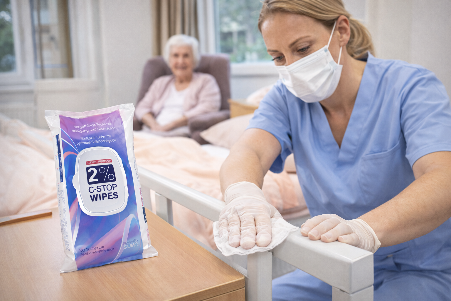 Pflegeheim – Anwendungsbeispiel C-STOP WIPES